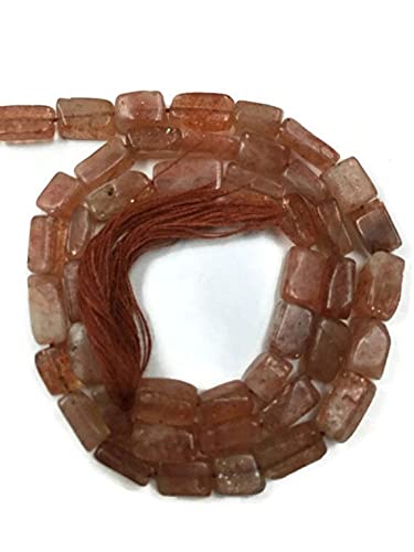 Red Moss Quartz Brick Sunstone perles briques 14.5" AA