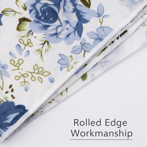 Image of Floral Pocket Squares for Men with Holder Printed Flower Mens Handkerchief Cotton Suit Pocket Hanky for Wedding