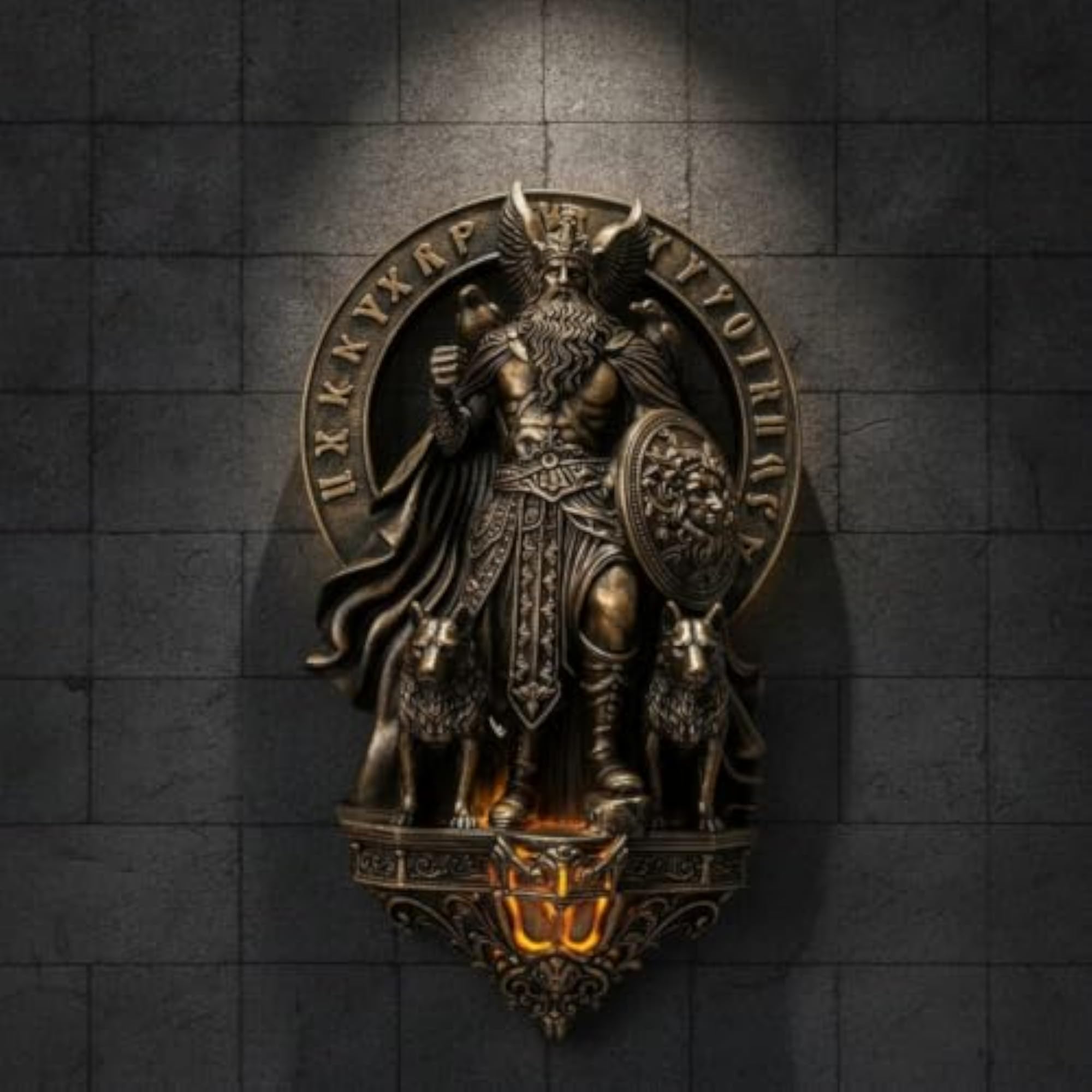 Fantasy Wall Lamp with Backlit Sculpture