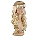 TRIXES Perücke Blond - 50cm lange wellige Haare für Kostümfeste - blonde Lockenperücke für Cosplay Kostüm Partys Karneval etc