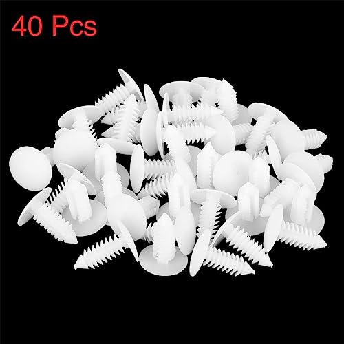 Image of 40pcs 6.5mm Hole Dia Plastic Bolt Rivets Fasteners Expansion Trunk Clips White for Honda
