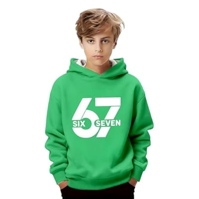 Generisch Sudadera con capucha para niños con estampado gráfico, manga larga, chaqueta de forro polar informal con bolsillo para niños y adolescentes, ideal para deportes al aire libre, verde, 11-12 | Ya disponible en tu tienda friki favorita! En mundofriki.es!