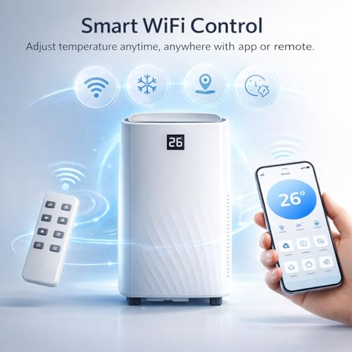 Image of 14,000 BTU Portable Air Conditioner, Portable AC Unit for Rooms up to 750 Sq.Ft., 4-in-1 Cooling Fan Dehumidifier Sleep Mode, Fast Cooling with 24H Timer, Remote Control, for Home
