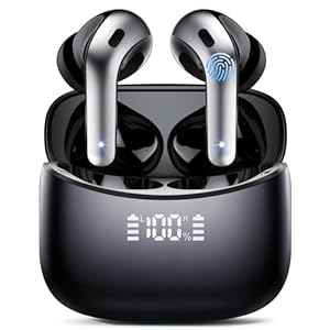 Ear buds, Wireless Earbuds, 52H Playtime Wireless Earphones, Bluetooth 5.3 Headphones, In Ear ENC Noise Cancelling Wireless Headphones with 4 Mic, LED Display, Deep Bass, IPX7 Waterproof, Mini Earbuds