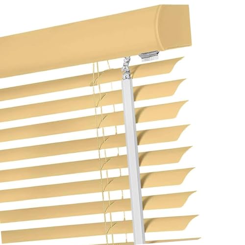 Cortinas para Interior Exterior, Persiana De Aluminio, Persianas De Privacidad, Persianas Horizontales De Interior, para el Hogar y la Oficina Fiable y Estable Fácil de Instalar(Light Yellow)