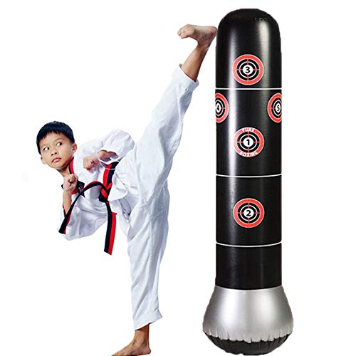 5.25ft Fitness Punching Bag Heavy Punching Bag Inflatable Punching Tower Bag Freestanding Children Fitness Play Adults De-Stress Boxing Target Bag