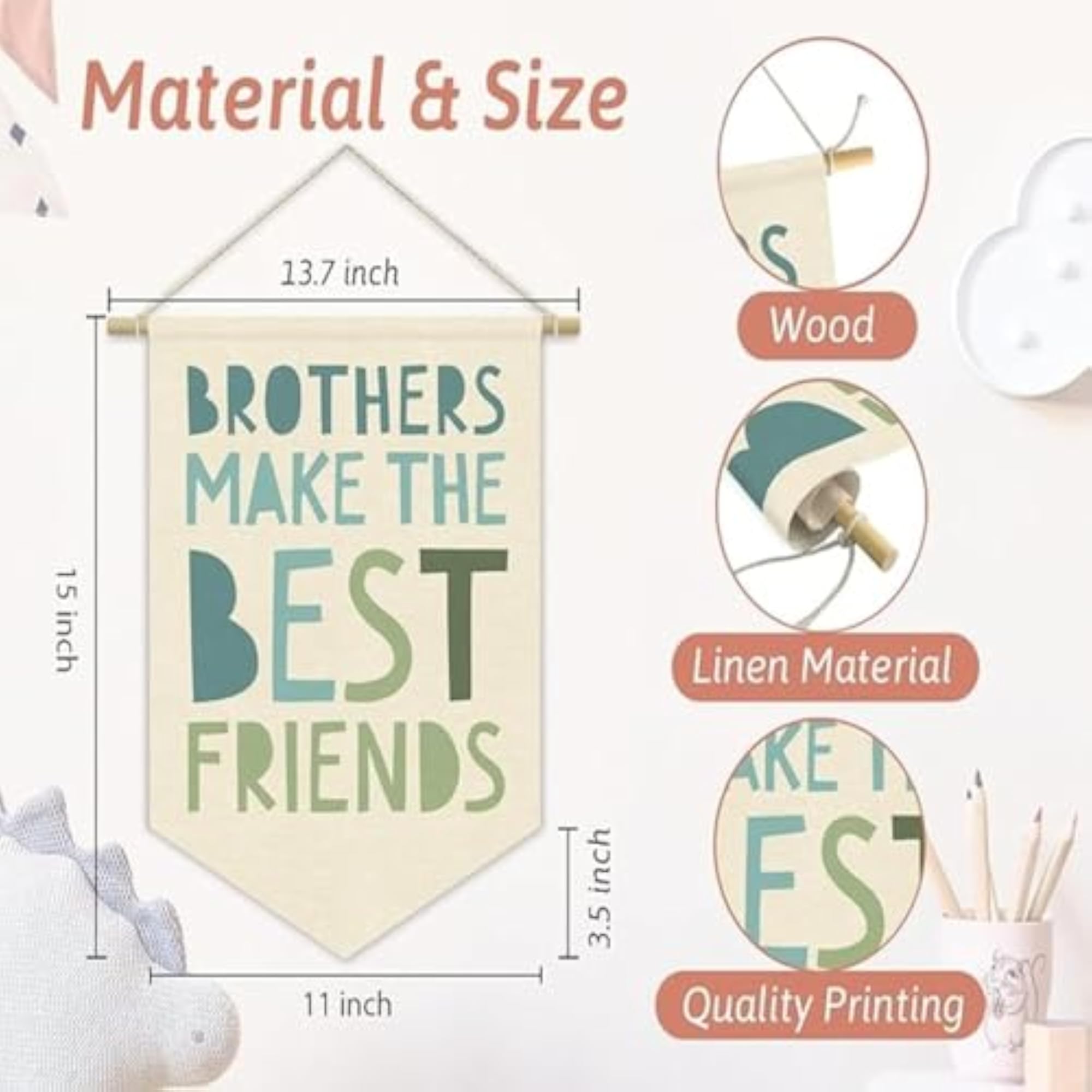 Kids Nursery Décor Canvas Banner Wall Hanging