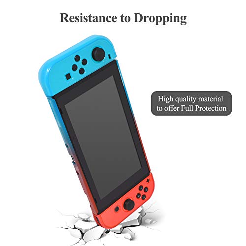 Image of FYOUNG Switch Protective Case and Screen Protector Set, Dockable Cover Hard Shell for Switch Console Accessories, Travel-Friendly(Blue&Red, for Switch 1 6.3 inch)