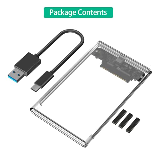 Caja externa para disco duro SATA 2.5" con USB C 3.1 miniatura 7