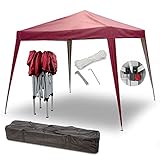 Julido Faltpavillon Partyzelt Pop-Up-Zelt Gartenfeier Feier 3x3m/2.4x2.4m Bordeaux