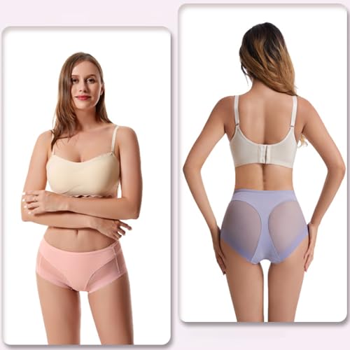 Bragas sin costuras de seda de hielo evitan roces con control de barriga suave 7