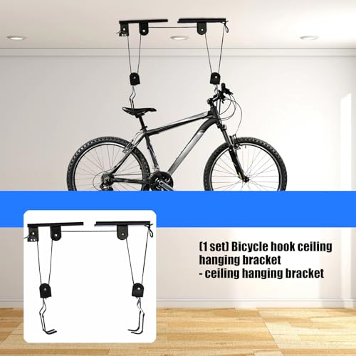 Percha de techo con herramienta de altura regulable para colgar bicicleta vertical 2