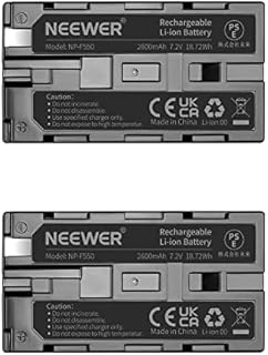 Neewer® (2Pack)2600mAh Sony NP-F550/570/530 Replacement Battery for Sony HandyCams, Neewer Nanguang CN-160, CN-216, CN-126 Series and other LED On-Camera Video Lights Which Using NP-F550