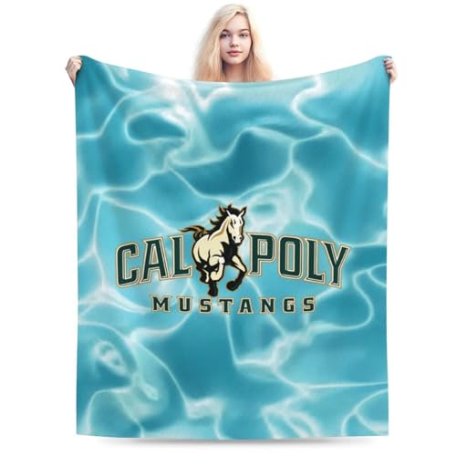 Cal Poly Mustangs Ultra-Soft Micro Fleece Blanket Multi-Size Flannel Blanket