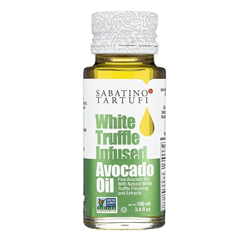 Sabatino Tartufi, White Truffle Avocado Oil, The Worlds First White Truffle Infused Avocado Oil, Gourmet Truffle Oil Made With White Truffles, Vegan, Keto, Gluten Free, Kosher, All Natural, 3.4oz
