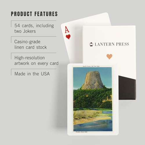 Lantern Press Baraja de Póker Wyoming Devil's Tower 52 Cartas miniatura 3