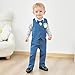 SANMIO Baby Boy Clothes Suits Baby Easter Outfit Boy Collared Dress Shirt+Vest+Tie+Corsage+Pants 5Pcs Infant Gentleman Baby Suit Sets