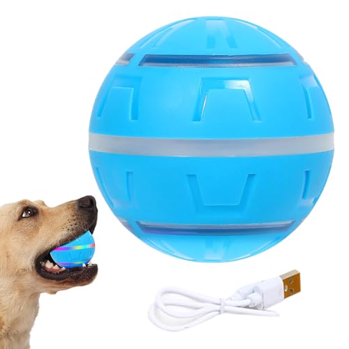 自動犬用ボール - 自動移動する犬用おもちゃボール 振動機能付き USB充電式ペット用品 光付き 室内用子犬や猫の運動とエンリッチメント | 小型中型大型犬用ペット用品