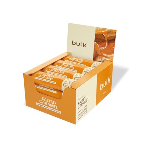 Bulk Macro Munch Barrita Proteica | Salted Caramel | 12 x 62g | 20g de proteína por barrita | Baja en azúcar | Alta en fibra | Triple capa | Ideal para llevar