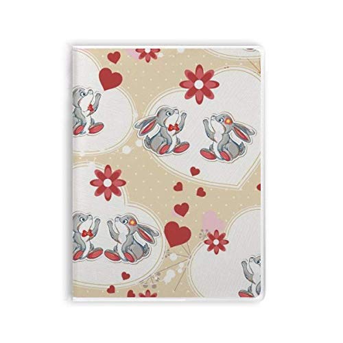 Carnet de Saint-Valentin avec couverture souple design lapins gris