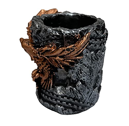 Image of AUGEN Pen Stand Decorative Hand Painted Eagle Design Stationery Holder | Gift Item | Table Top Decor (2083)