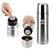 Oramics, thermos con bottone automatico in acciaio inox a doppia parete, da 500 ml, 750 ml o 1000 ml, caraffa termica che mantiene caldo fino a 12 ore, Acciaio INOX, argento, 1000 ml