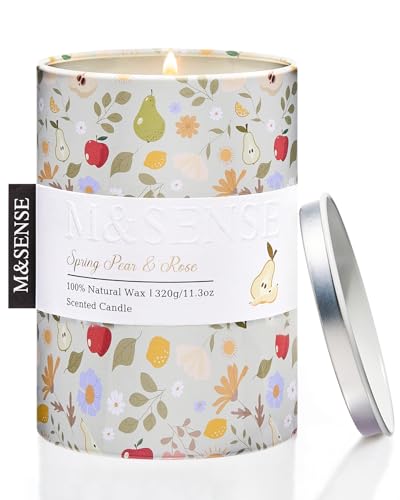 Msensespringpearrosescentedcandlemediumjarcandle113oznaturalsoywaxforhomescentedfloralcandlesgiftforspringholidayupto60hoursburninglonglastingfragrance Urban Country Home Decor Msense spring pear rose scented candle medium jar candle 113oz natural soy wax for home scented floral candles gift for spring holiday up to 60 hours burning long lasting fragrance urban country home decor