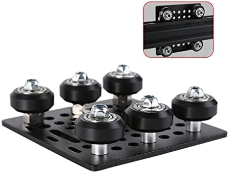 1-Pack Assembled 2040 V Gantry Plate Kit with 6pcs V Solid POM Wheels Only Compatible with 2040 4040 Series V Slot Aluminum Extrusion Profiles Linear Rail 3D Printer CNC Machine