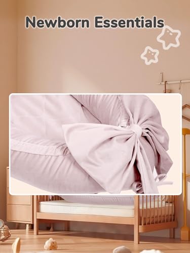 Image of EAQ Baby Lounger, Infant Lounger for Newborn,Portable Baby Nest Cover Breathable & Soft, Newborn Essentials