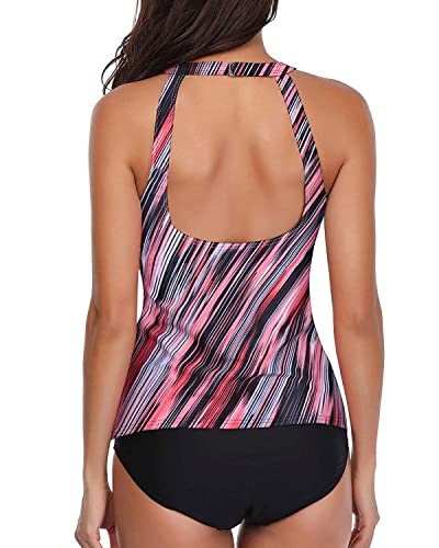 Image of Holipick Tankini Swimsuits for Women Two Piece High Neck Bathing Suit