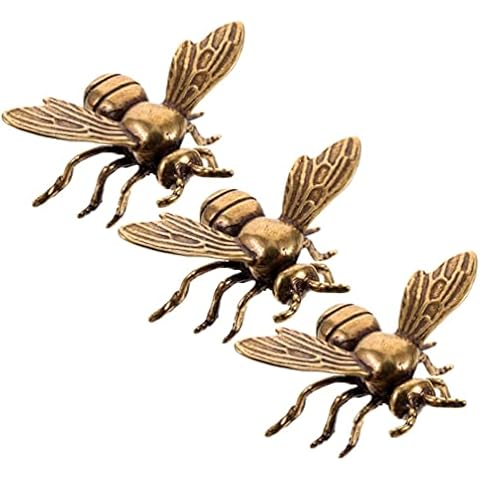 EXCEART Brass Bee Figurines Set of 3 Cover