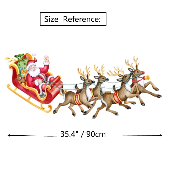Santa Sleigh Svg Santa's Sleigh Svg Png, Reindeer Pulling Svg, Flying