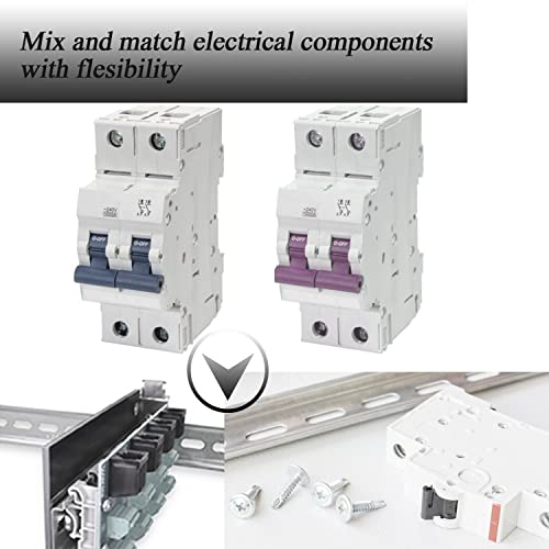2 piece din rail slotted for hardware components mounting aluminum din rails with rohs - 13 inches long 35mm width 75mm height
