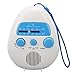 Portable Shower Radio, Battery Operated Bathroom FM AM Receiver with Sound Speaker, Built in Rotating Volume Control Knob for Shower Outdoor