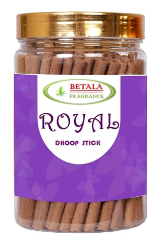 Image of Betala Fragrance Royal Fragrance Dhup Batti for Puja, 200 Gm Bamboo Less & Charcoal Free Dhoop Sticks for Pooja with Holder Stand (70-80 Stick) | dhupkathi | | doopsticks | | doopam | (200 Gm)