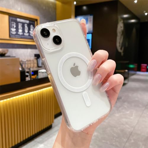 Coque de téléphone magnétique solide et transparente iPhone 15 Pro pour le quotidien