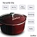 Landhaus Enameled Cast Iron Covered Dutch Oven, 6.2 Quart, Merlot Red