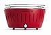 LotusGrill XL (rosso fuoco) del barbecue a carbonella a basso fumo, in diversi colori allegri, garantisce sempre la più moderna tecnologia + Magic Cover Ø 24 cm