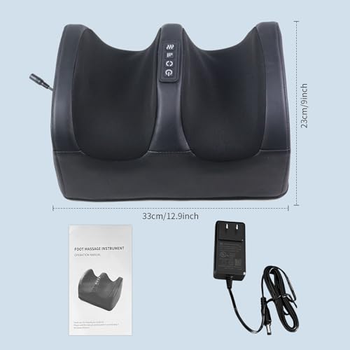 Foot and Leg Massager,Heated Foot Massager for Plantar Fasciitis Pain Relief,3D Shiatsu Rollers with Adjustable Heat for Plantar Fasciitis,5 Modes,Enhances Blood Circulation (Black) - Image 6