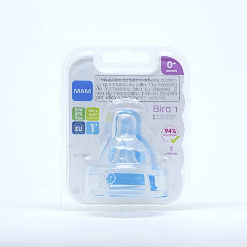 MAM Bico Mamadeira -Número 1 - Fluxo Lento - Embalagem Dupla