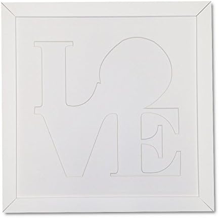 CountryArtHouse LOVE Sculpture Photo Frame Mat for your 4x6 Photo - White Mat with a White Solid Wood Frame
