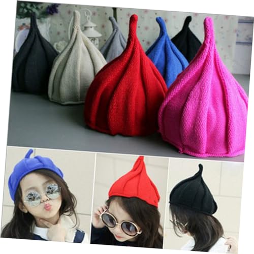 Didiseaon Knit Beanie Hat for Winter Pointed Design for Boys and Comfortable Fit Stylish Red Wine Color for Cold Weather and Fashionable Outfits3