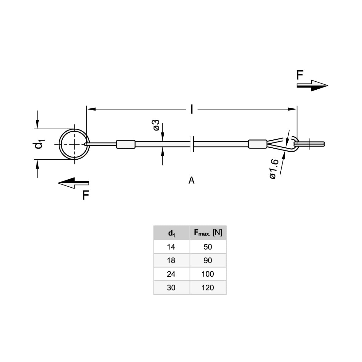 Ganter Normelemente GN 111.2 200 14 A TR Stainless Steel Retaining Rope, 2 Pieces, Silver, Länge: 200 Mm Ringdurchmesser: 14mm - View #13
