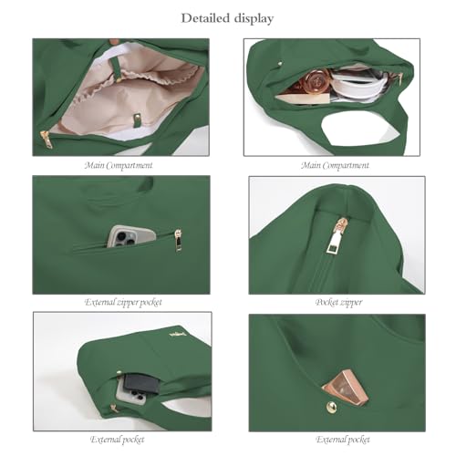 Tote Bag for Women,Casual Large Shoulder Bags With Zipper Travel Handbag for Work Gym Beach Travel Shopping4