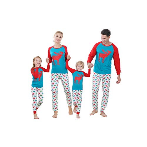 Benaive Matching Pajamas Set Santa's Deer Sleepwear red elk for The Family Boys and Girls Women Men Sleepwear(Reindeer, Men-L)