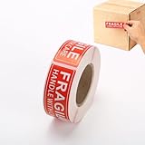 1 RollFragile Stickers for Shipping, Fragile Stickers for Moving Labels for Boxes, Fragile Handle with Care Warning Stickerss, for Packing Warning Labels