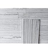 COLAMO 10pack White-Washed Weathered Real Pine Wood Peel and Stick Backsplash Wall Planks, Self S...