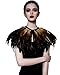 Produktbild keland Gothic Feder Umhang Schal Bolero Kragen Federumhang Federkragen Federjacke Schultertuch Schulterumhang Halloween-Kostüm (Gelb)