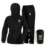 TIDEWE Women’s Rain Suit, Waterproof Lightweight Rainwear (Black Size M)