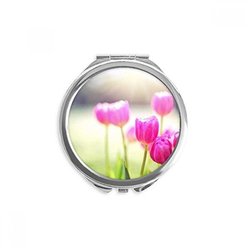 Miroir rond portable de maquillage et miroir de poche fleurs soleil